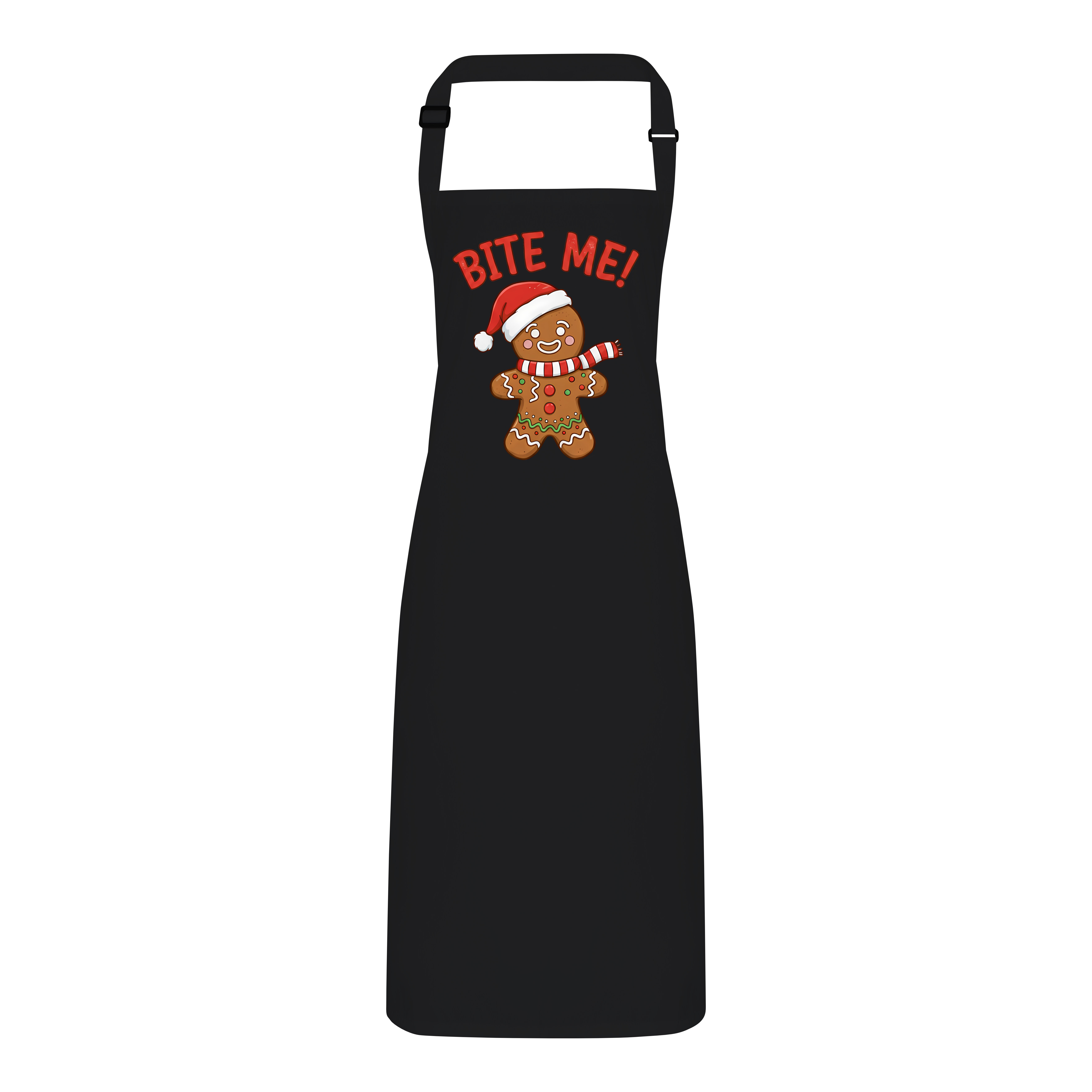 Christmas Gingerbread Apron Adult Funny Baking Gift BITE ME! Print Festive Host - Picture 2 of 11