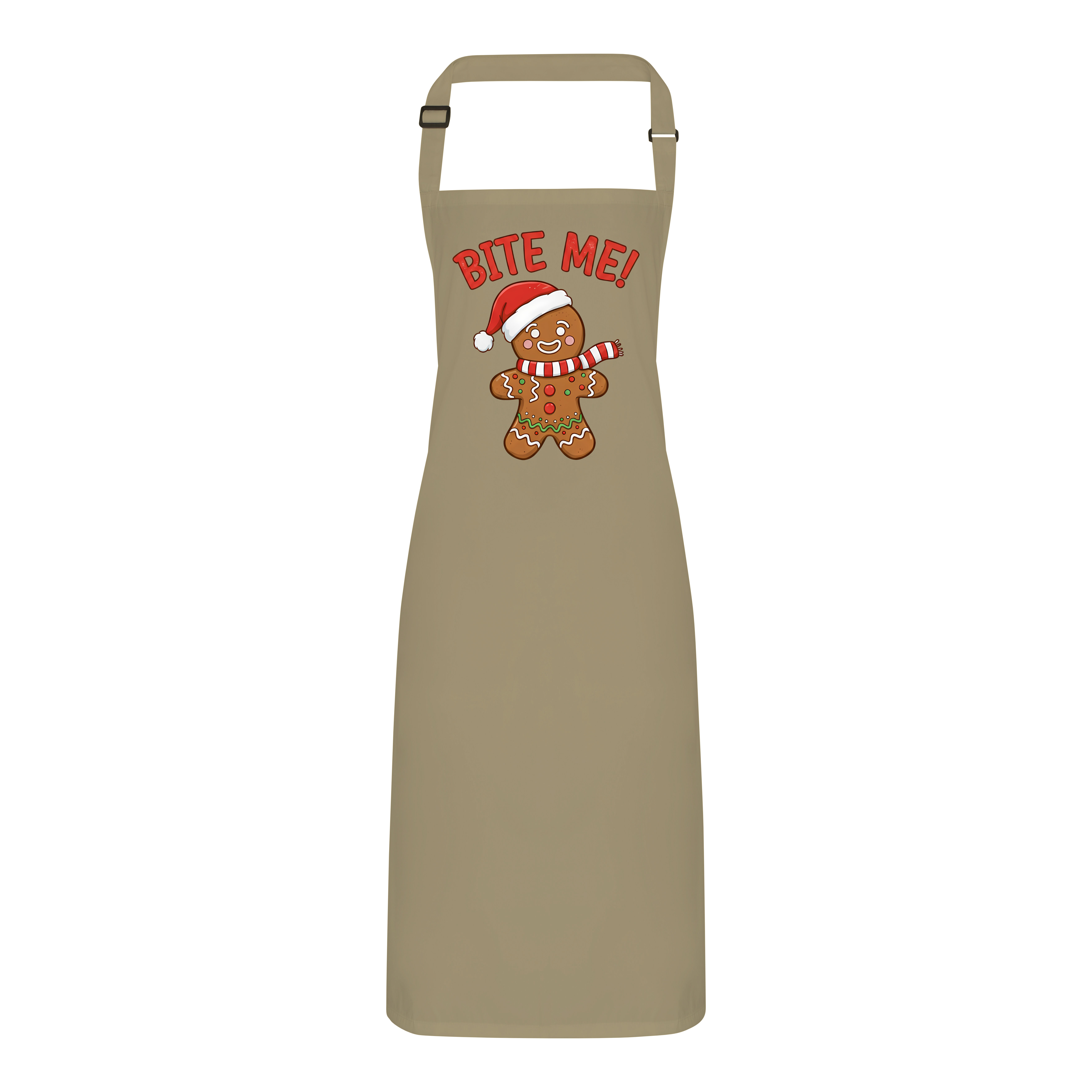 Christmas Gingerbread Apron Adult Funny Baking Gift BITE ME! Print Festive Host - Picture 4 of 11