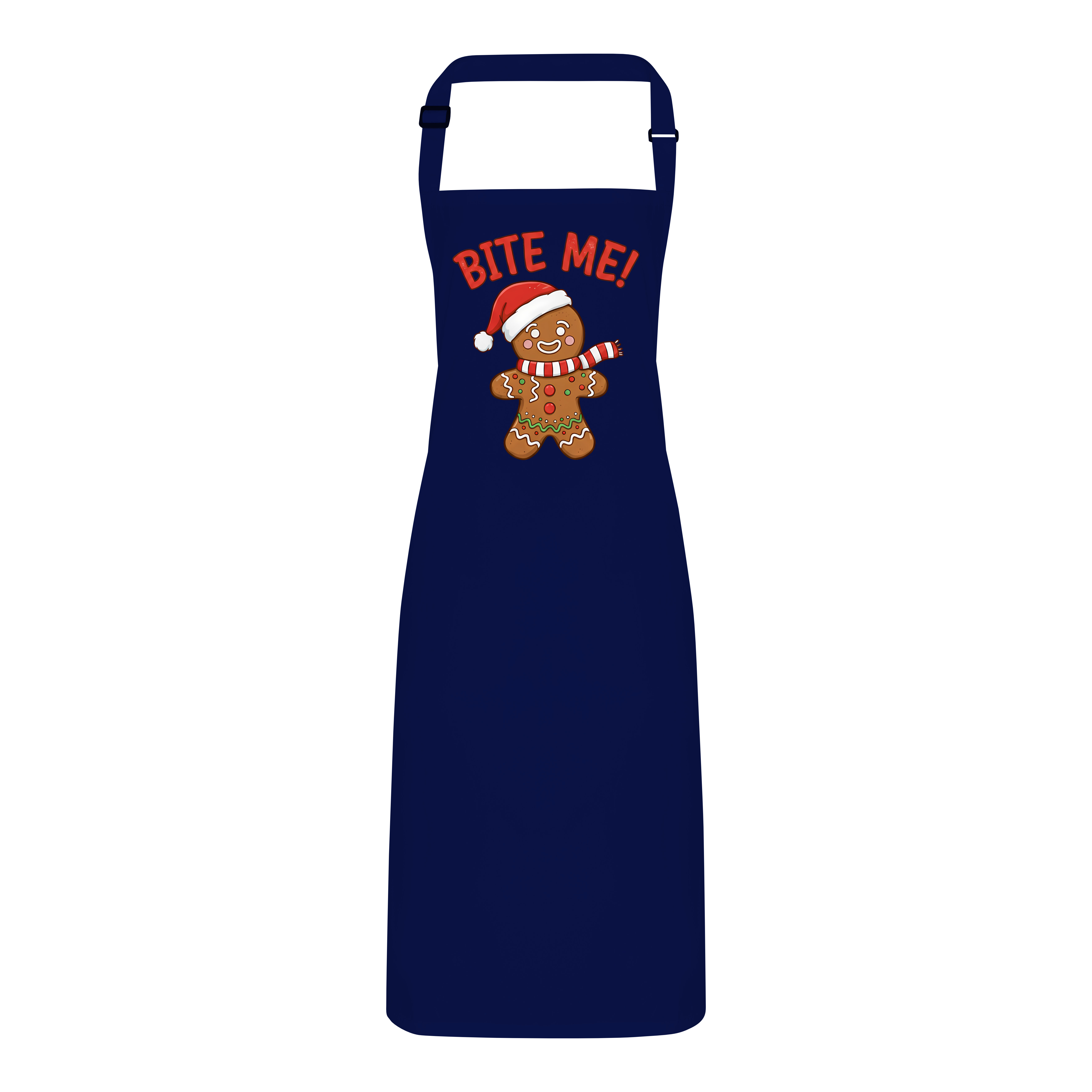 Christmas Gingerbread Apron Adult Funny Baking Gift BITE ME! Print Festive Host - Picture 9 of 11