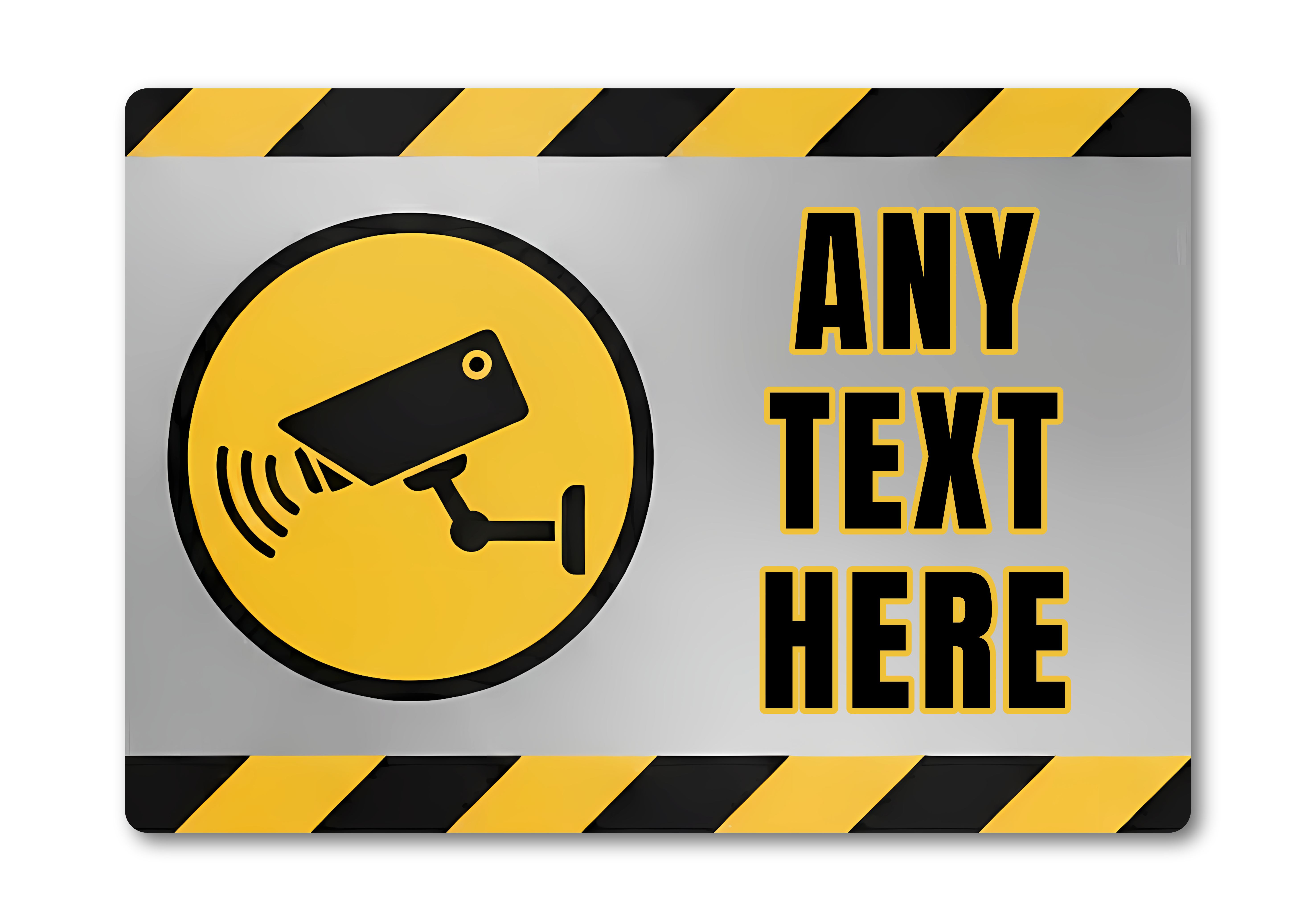 Personalised CCTV Warning Sign Aluminium Plaque Security Camera Notice Yellow - Picture 2 of 4