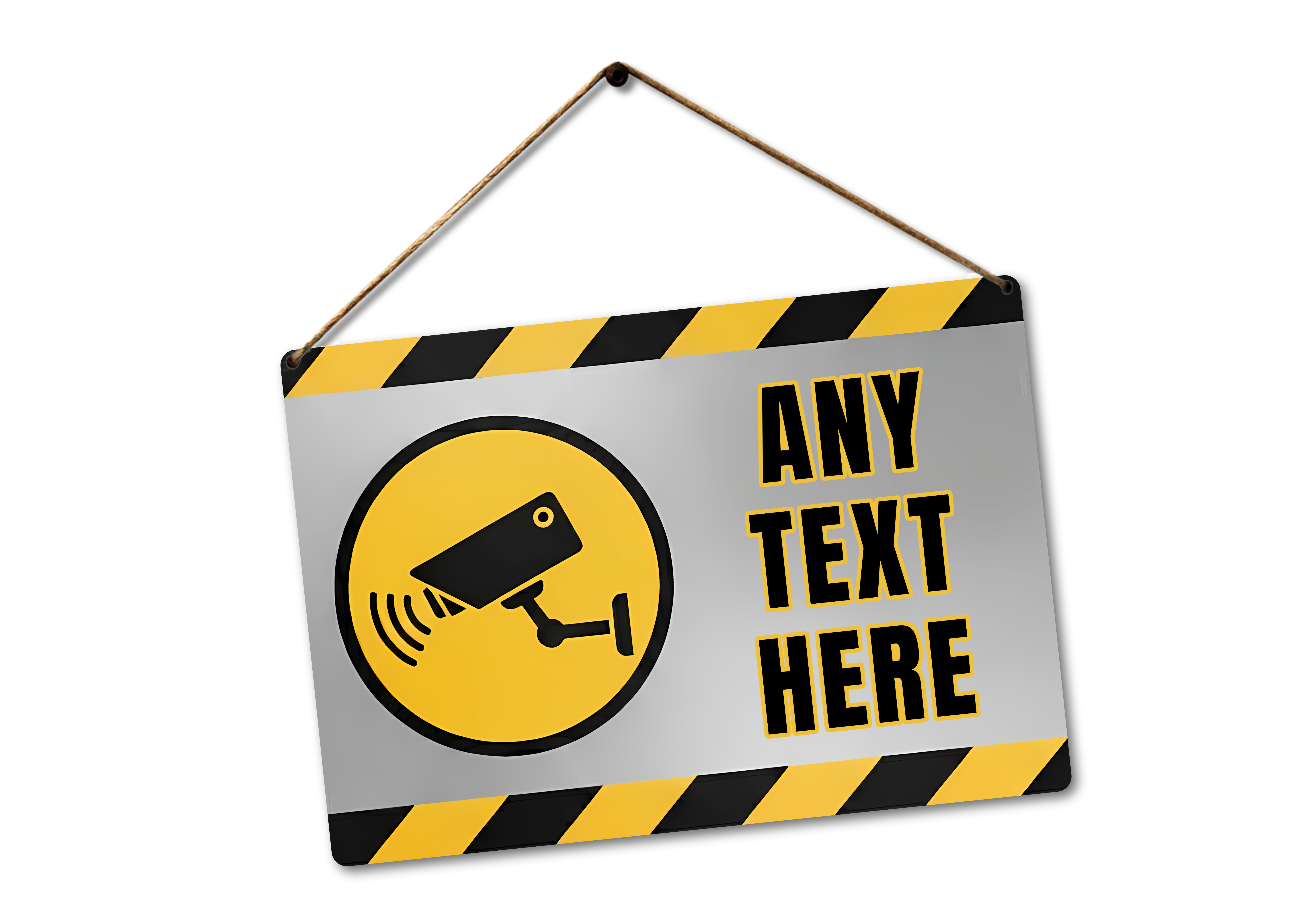 Personalised CCTV Warning Sign Aluminium Plaque Security Camera Notice Yellow - Picture 3 of 4